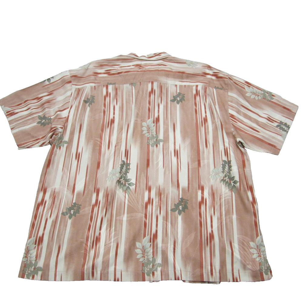 Tommy Bahama Hawaiian shirt Mens 2xl Coral Pink button up short sleeve 100% silk - Picture 2 of 12